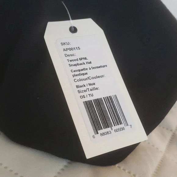 NWT  Tweed Brand Yupoong Mens Snapback Hat Black - Picture 5 of 7